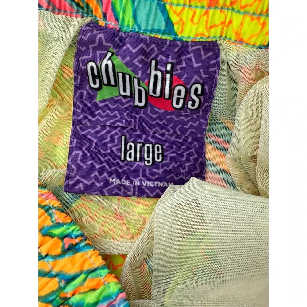 Chubbies Swim Trunks Mens Large Multicolor‎ Pineapple Floral Mesh Lined Shorts